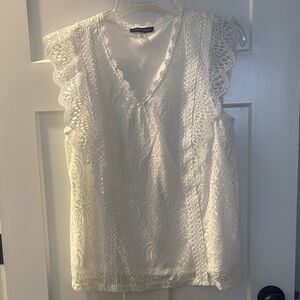Cable & Gauge White Lace Blouse